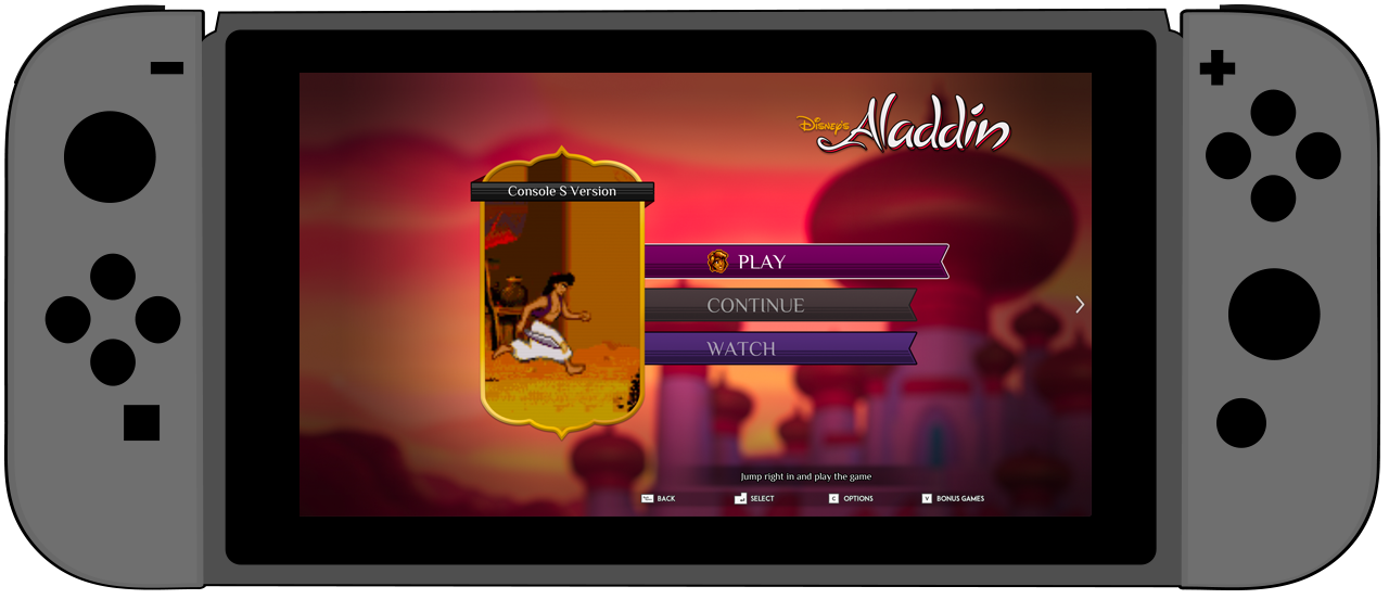 Aladdin game select UI design