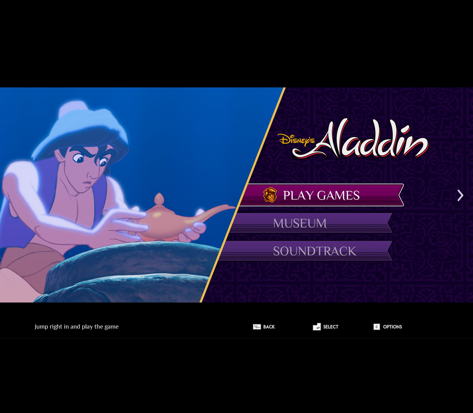 UI design for Disney Classics Collection: Aladdin and The Lion King